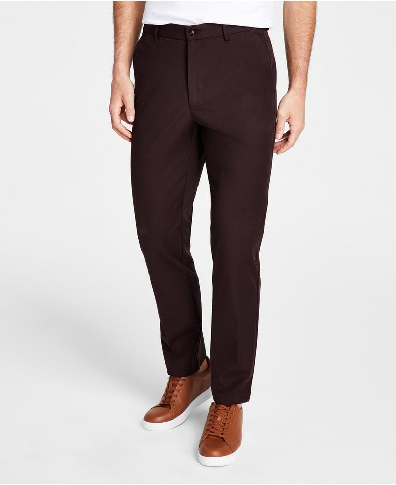 Michael Kors Mens Blackberry Wine Classic Fit Pants 34 X 30 New $95 MAJOPX3Z0308