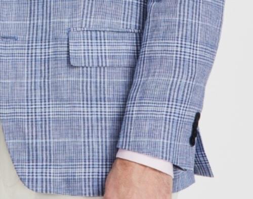 Michael Kors Men's Classic-Fit Linen Plaid Sport Coat 48 L NEW $295 KALI1K4Z0184