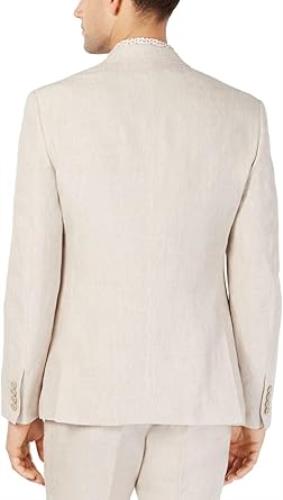 Bar III Mens Slim Tan Solid Linen Sport Coat 46 R NEW $295 TTAY1CQZ17