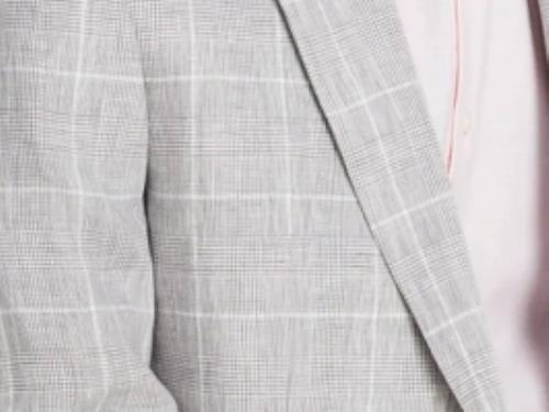 Bar III Men's Plaid Slim Linen Suit Jacket Sport Coat 44 S NEW $360 TTAY1CQZ0075