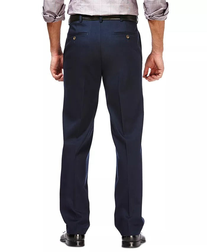 Haggar Mens Pleated Dark Navy Classic Fit Khaki Pants 40 X 29 NEW $70 HC10897