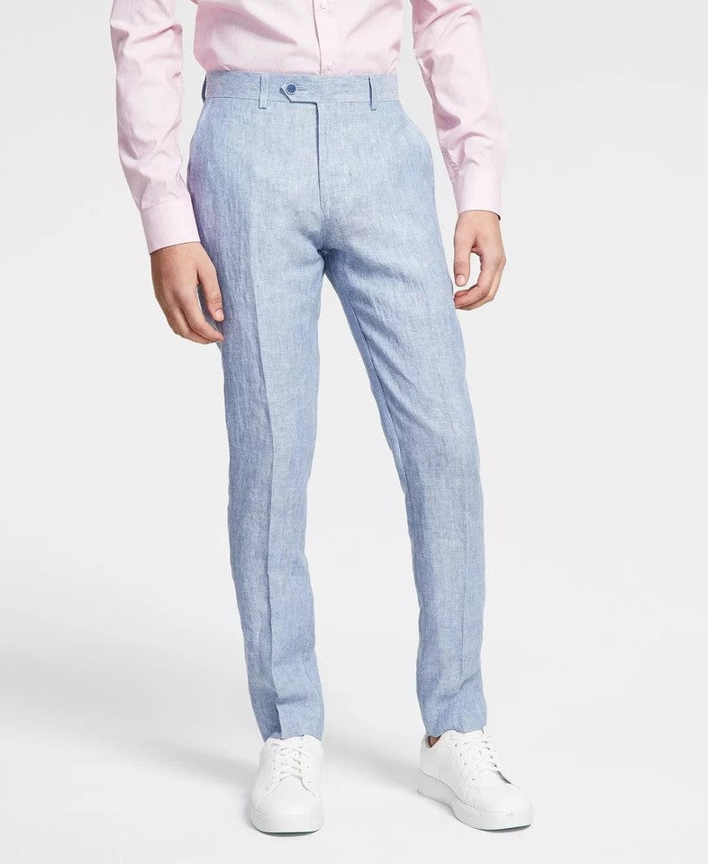 Bar III Men's Slim Linen Blue Pants 34 X 32 NEW Bar III MLOPC1Y0051