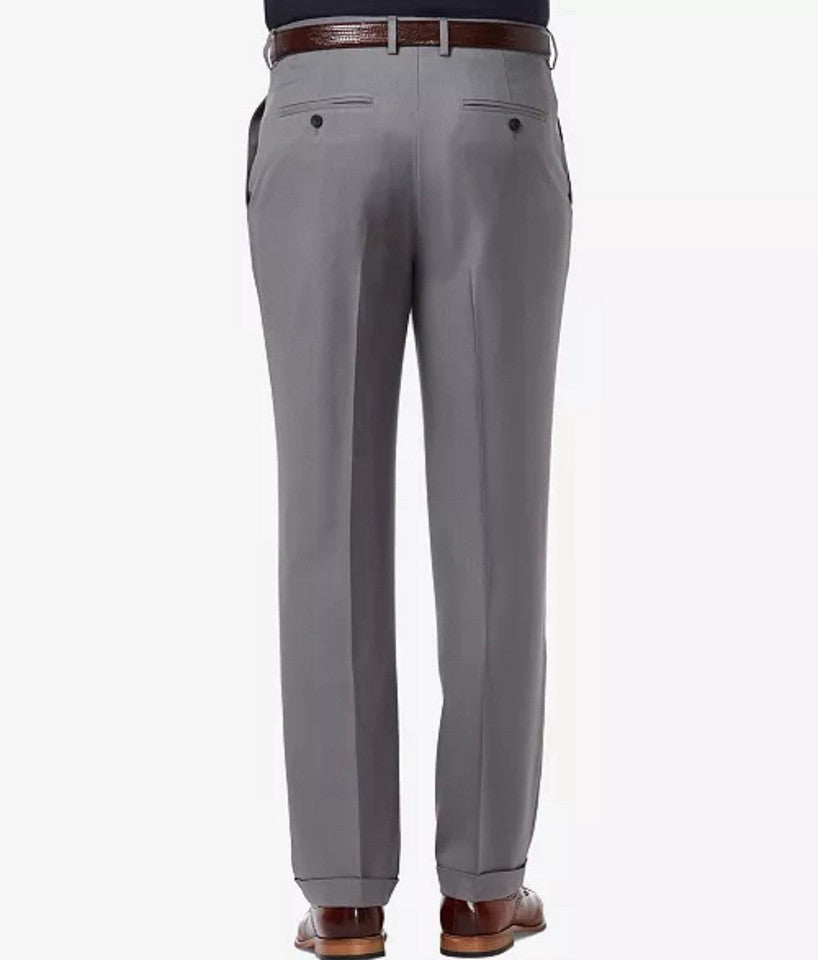 Haggar Men's Cool 18 Pro Pants Classic Fit Pleated 38 X 29 NEW $70 HC00255