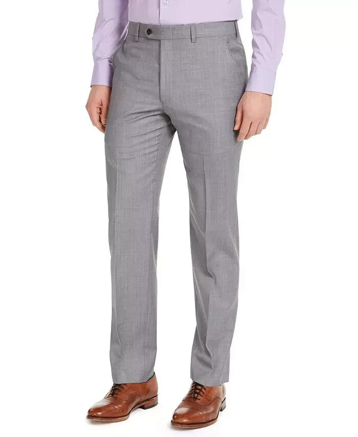 Michael Kors Men's Sharkskin Gray Wool Blend Modern Fit Pants 38 X 32 New $190