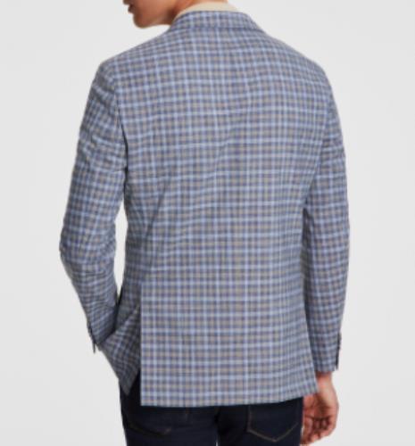 Tommy Hilfiger Mens Modern Fit Blue Check Sport Coat 44 R NEW $295 CNRA1ATG0739