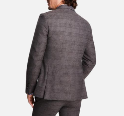 Tallia Men's Slim Brown Plaid Wool Blend Sport Coat 36 R NEW $425 VZEN1TVX0123