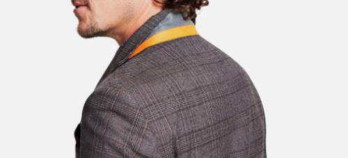 Tallia Men's Slim Brown Plaid Wool Blend Sport Coat 36 R NEW $425 VZEN1TVX0123