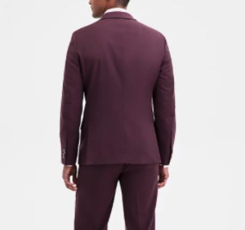 NAUTICA Men's Modern-Fit Stretch Burgundy Suit Jacket 38 R NEW $395 NF2010