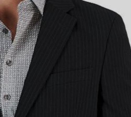 NAUTICA Men's Modern-Fit Stretch Black Stripe Suit Jacket 38 R NEW $395 NF2020