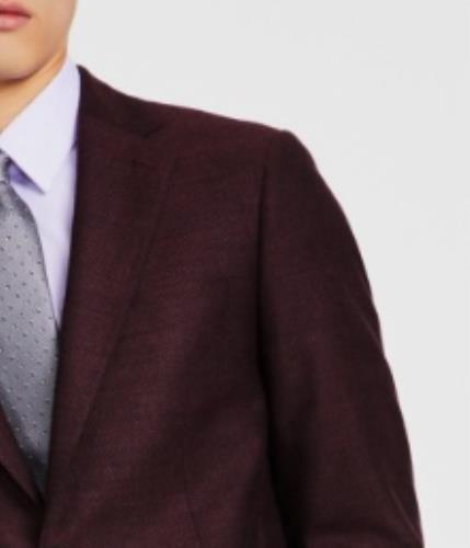 Calvin Klein Men's Slim Harringbone Burgundy Sport Coat 40 L $375 MOAA17ZW0103