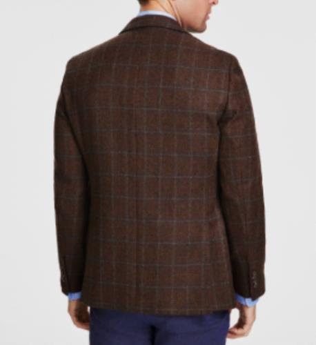 Tommy Hilfiger Men's Modern Fit Brown Blue Sport Coat 40 S NEW $375 CNRA1AAK0016