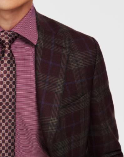Tallia Mens Brick Tan Plaid Slim Jacket Sport Coat 42 S NEW $295 VDDL1TIW0242
