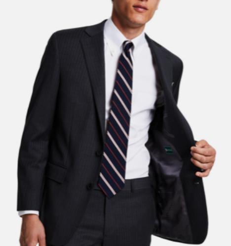 B Brooks Brothers Mens Gray PinStripe Classic fit Suit Jacket 40 R New 100206359