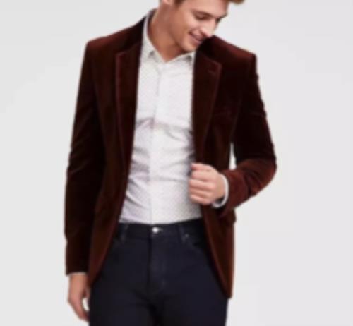 Hugo Boss Men Karl233 Brown Modern-Fit Velvet Sport Coat Jacket 42 R NEW $445