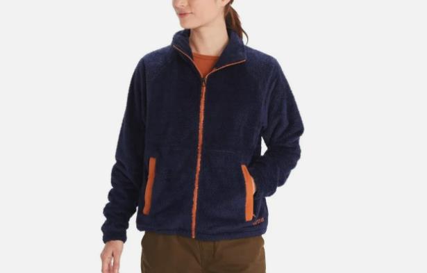 MARMOT Women's Navy Homestead Sherpa Fleece Zip-Up Jacket L NEW $130 M13220 2975
