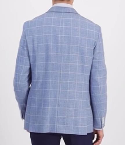 Tommy Hilfiger Men's Modern Fit Windowpane Blue Sport Coat 40 S NEW $375