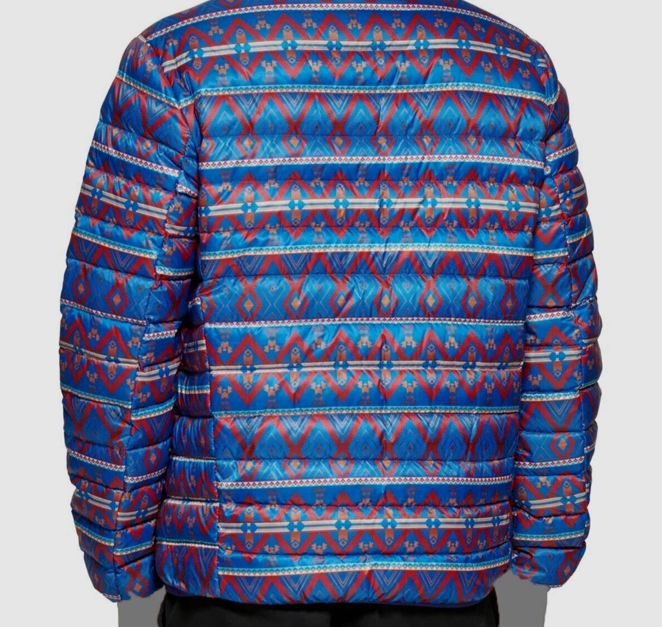 Club Room Mens Puffer Blue POW Print Jacket Coat XL NEW $150 CR2MP131