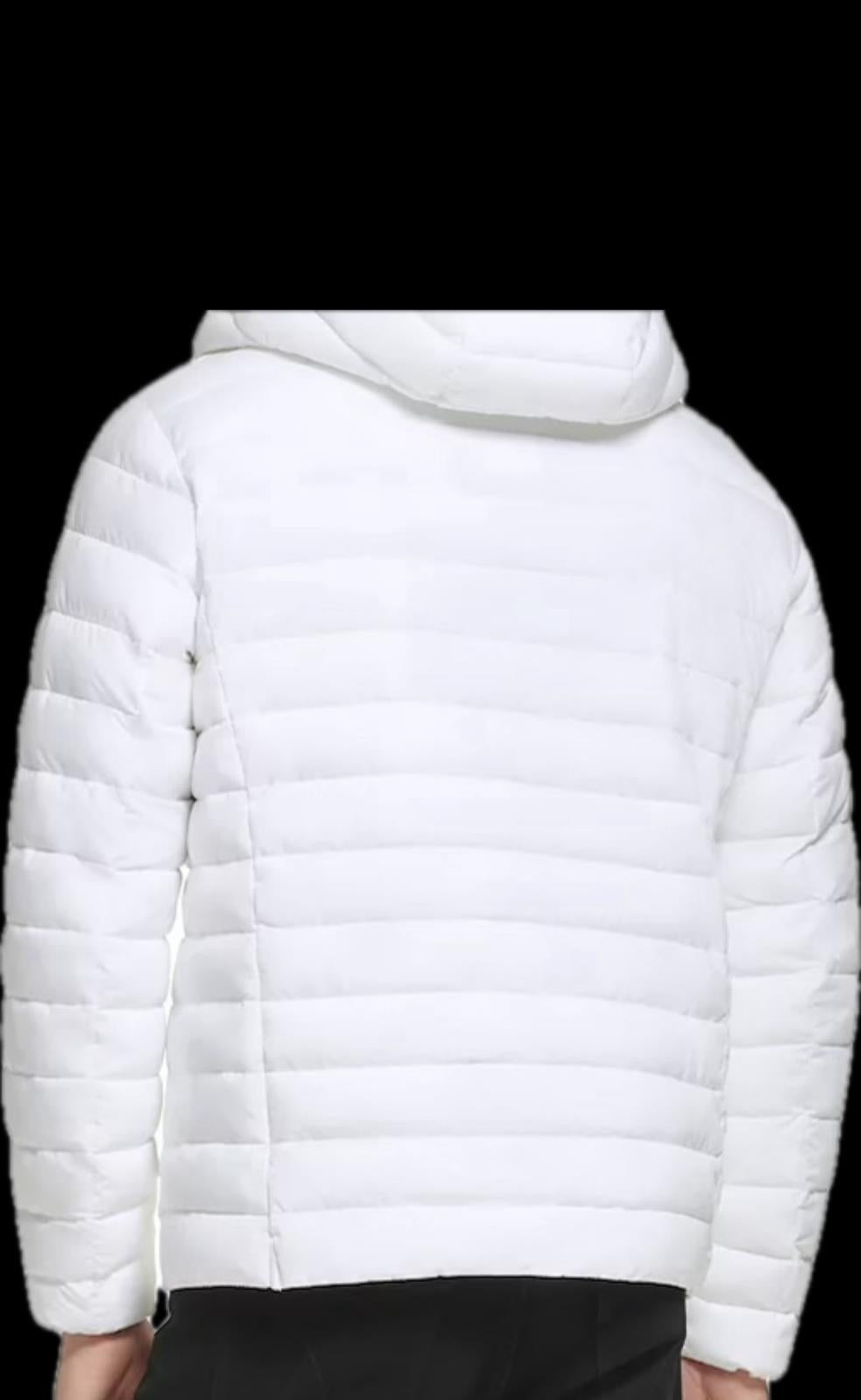 Calvin Klein Men's Hooded WHT Quilted Packable Puffer Jacket L NEW $225 CM918150