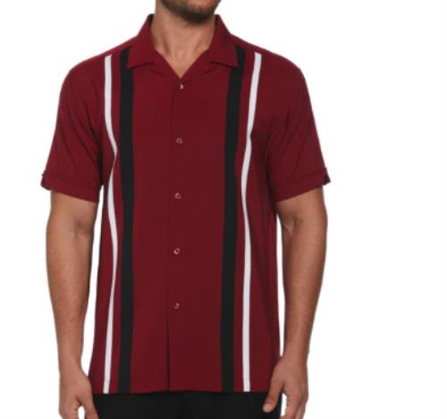Cubavera Mens Red Classic Fit Camp Shirt XXL NEW $90 CUWFA035DS