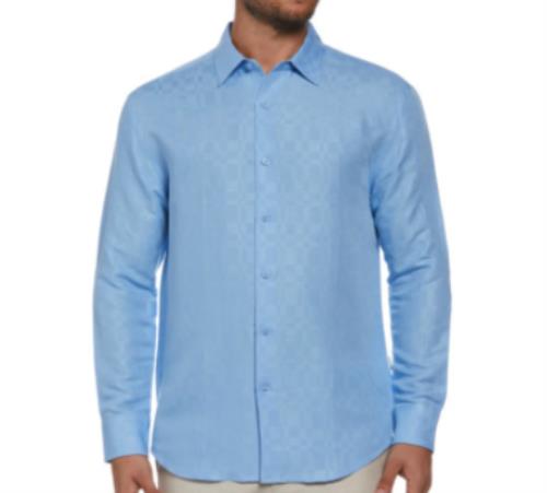 Cubavera Mens Blue Linen Button-Down Shirt XXL NEW $90 CUWFD045DS