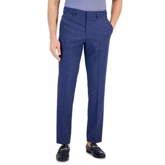HUGO Boss Mens Wool Blend Modern-Fit Micro-Grid Dress Pants 38 X 33   TOM232X