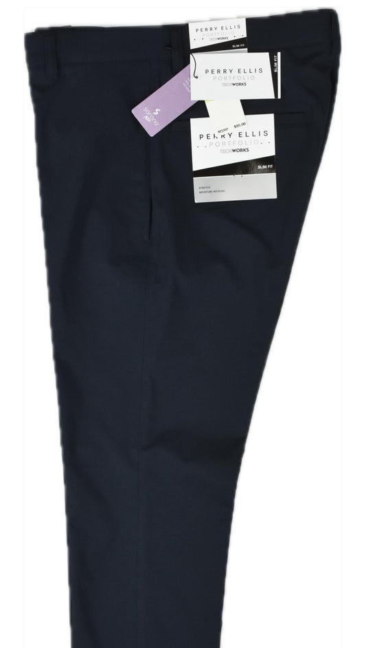 Perry Ellis Portfolio Men Flat Front Slim-Fit Stretch Pants 30 X 30 $95 5RFB0142