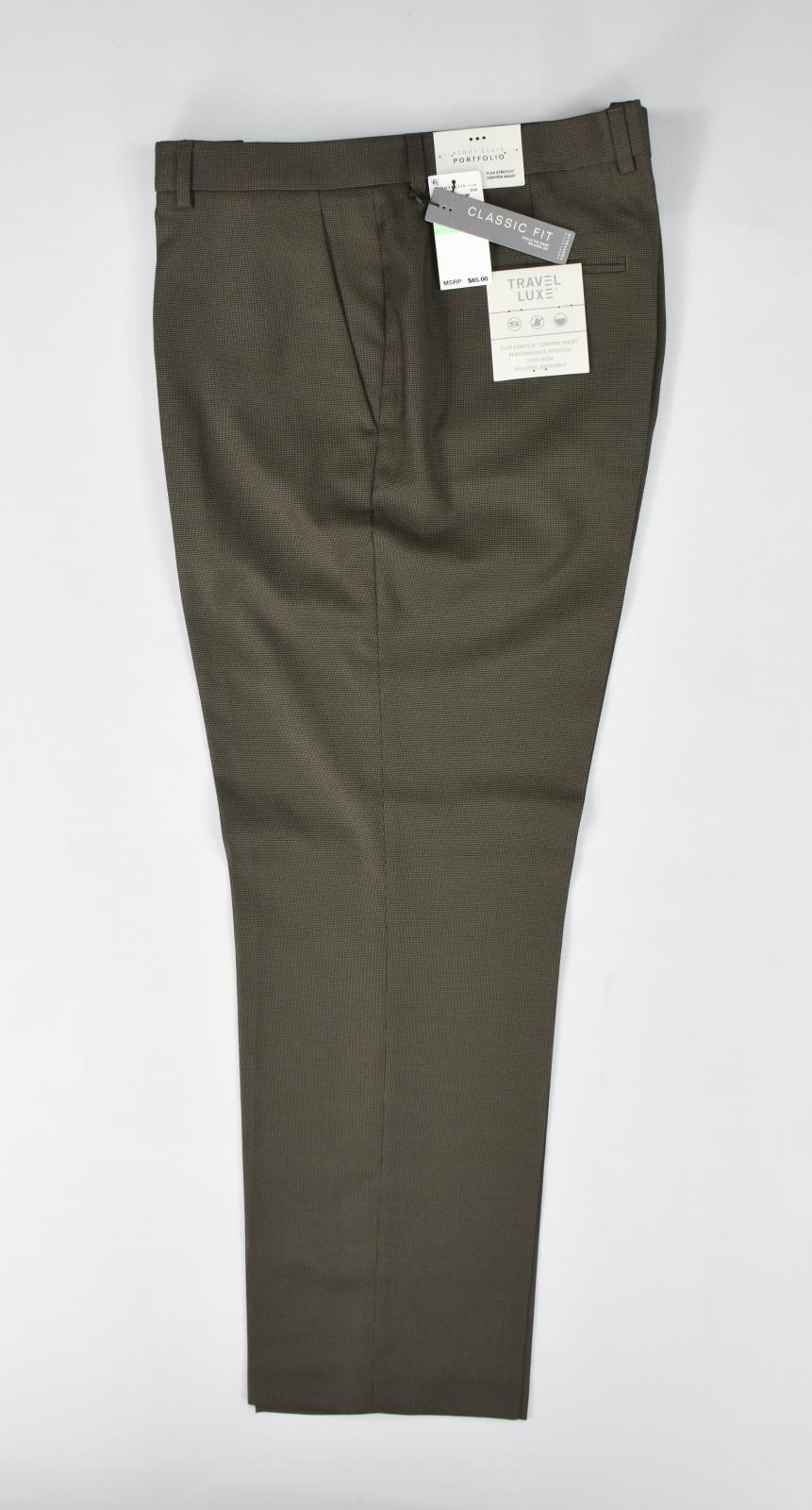 Perry Ellis Mens Classic Fit Nailhead Dress Pants Rain Drum 34 X 30  5JFB0065