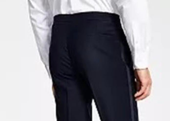 Alfani Mens Slim Fit Navy Blue Tuxedo Dress Pants 32 X 32 $135 MDZOPQBZ0030