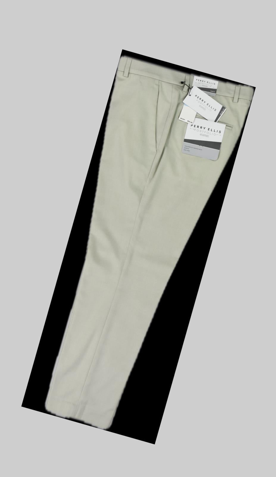 Perry Ellis Portfolio Mens Sand Slim Pants 30 X 30 $95 PTBSD022