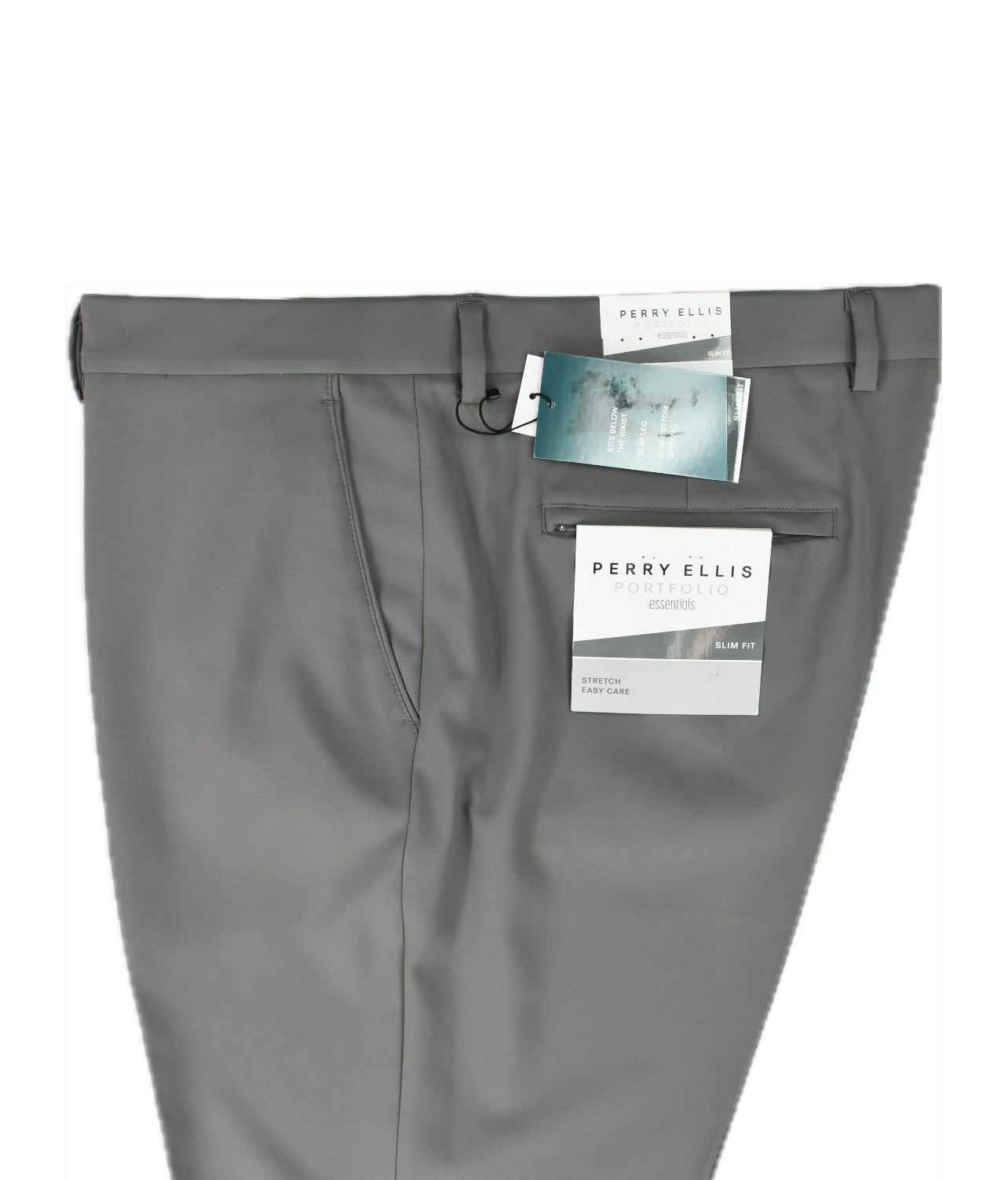 Perry Ellis Portfolio Mens Smoked Pearl Slim Pants 38 X 32 $95 PTBFD035