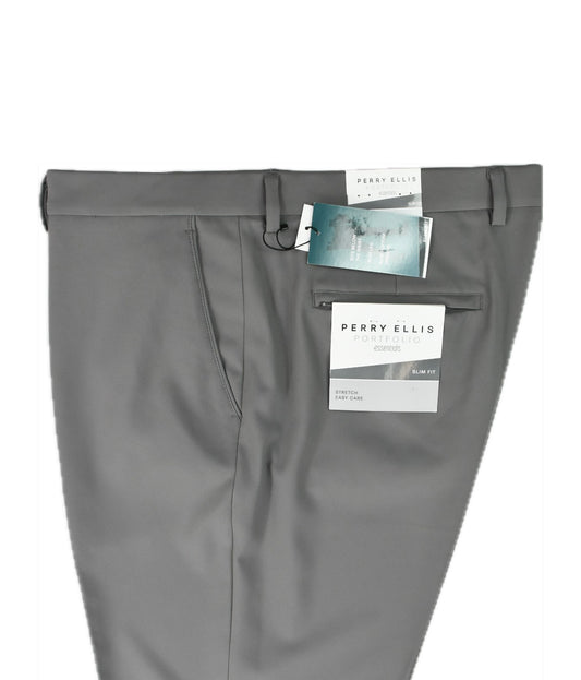Perry Ellis Portfolio Mens Smoked Pearl Slim Pants 34 X 34 $95 PTBFD035