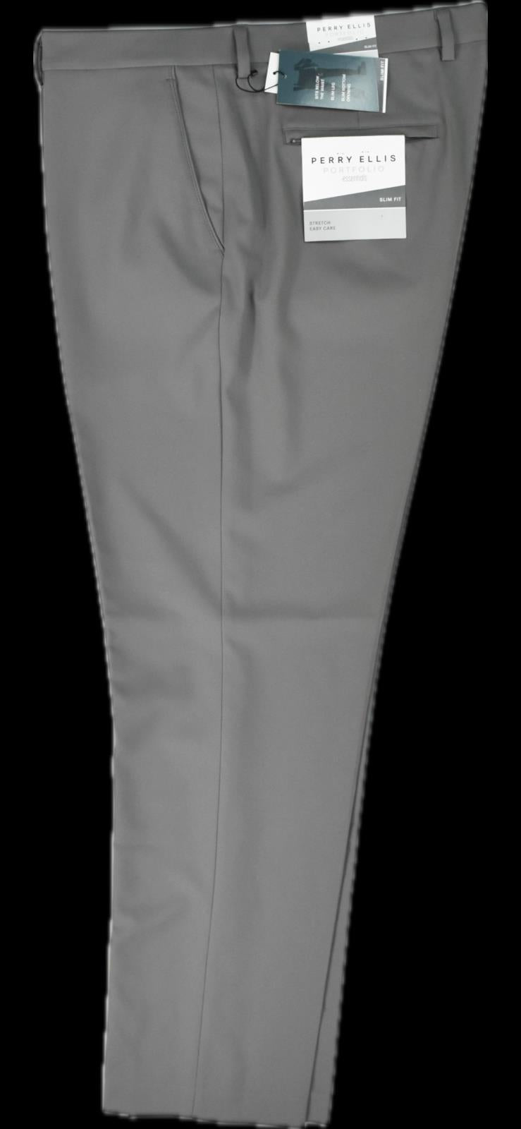 Perry Ellis Portfolio Mens Smoked Pearl Slim Pants 38 X 32 $95 PTBFD035