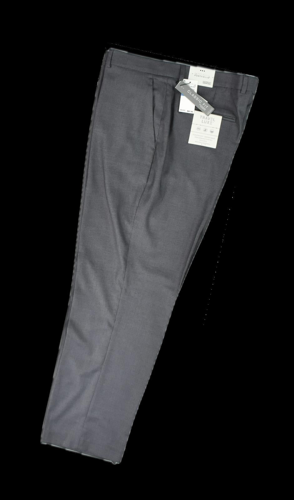 Perry Ellis Mens Classic Fit Nailhead Brushed Nickel Pants 40 X 30 5JFB0065