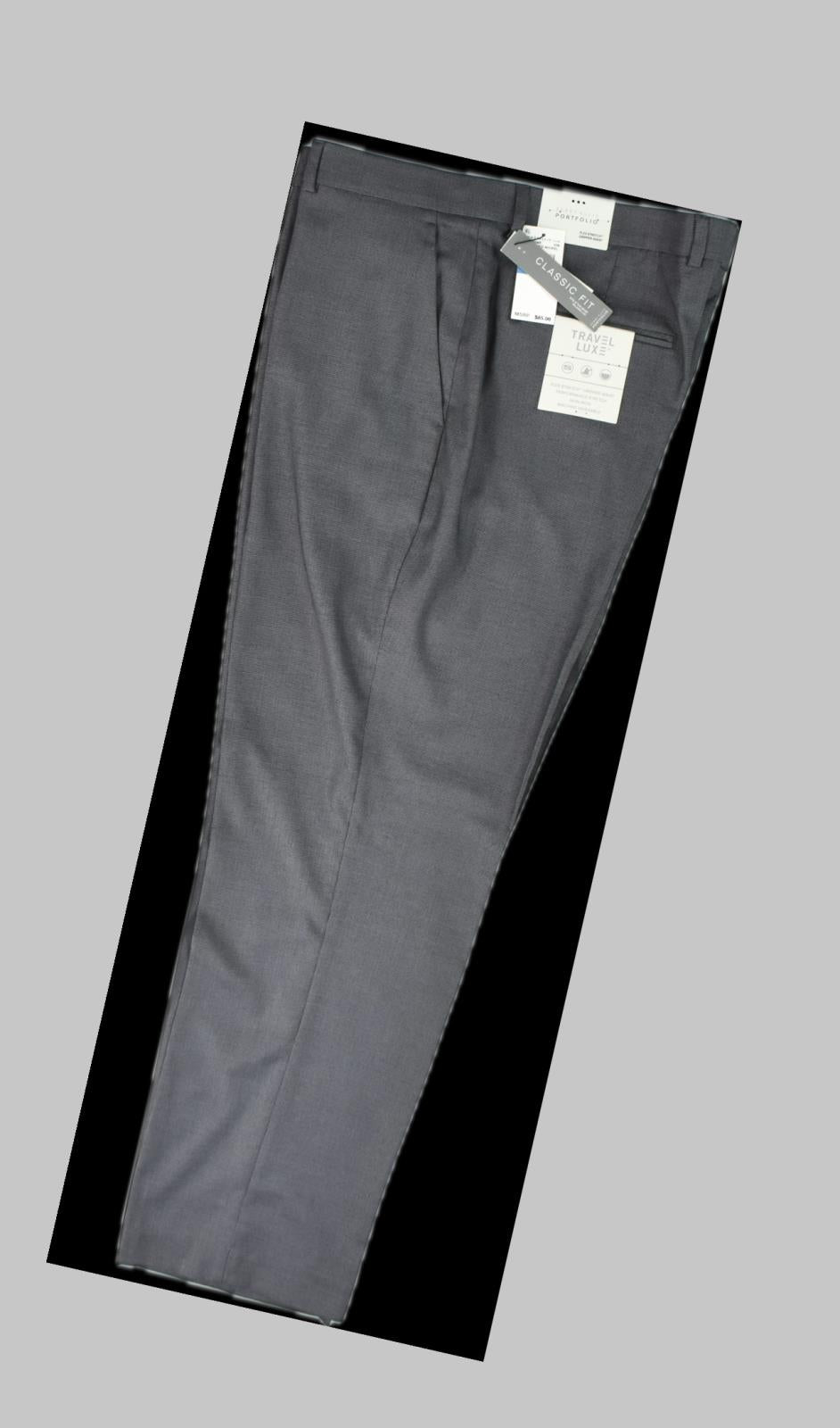 Perry Ellis Mens Classic Fit Nailhead Brushed Nickel Pants 38 X 30 5JFB0065