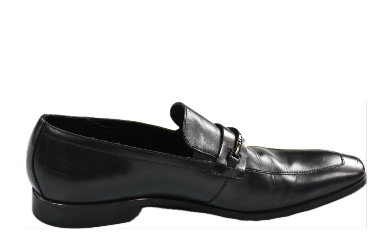 Hugo Boss Men's Black Leather Slip-On Loafers Shoes 12 USA MINT