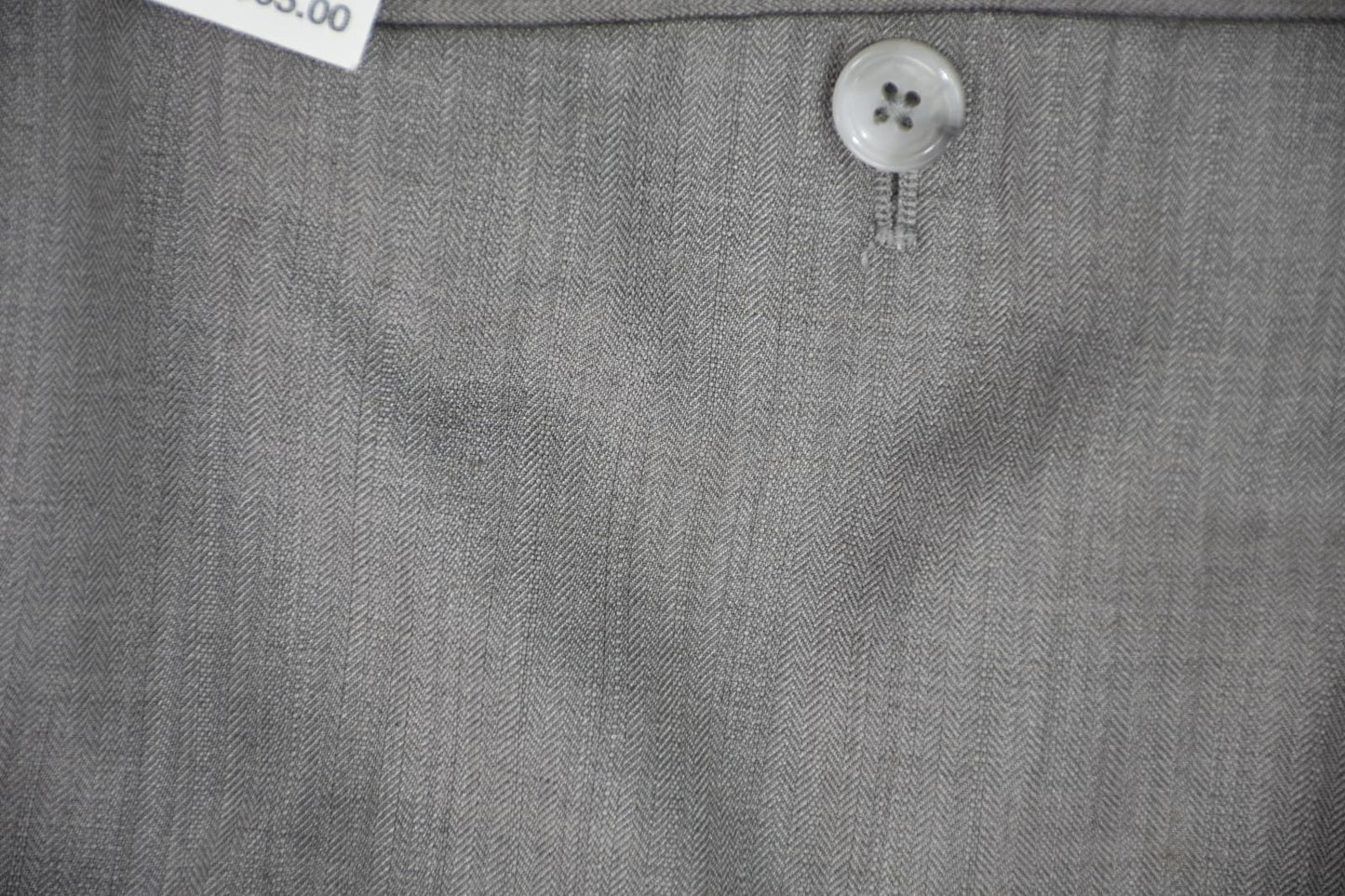 Perry Ellis Mens Gray Micro Harringbone Slim Pants 34 X 32 $95