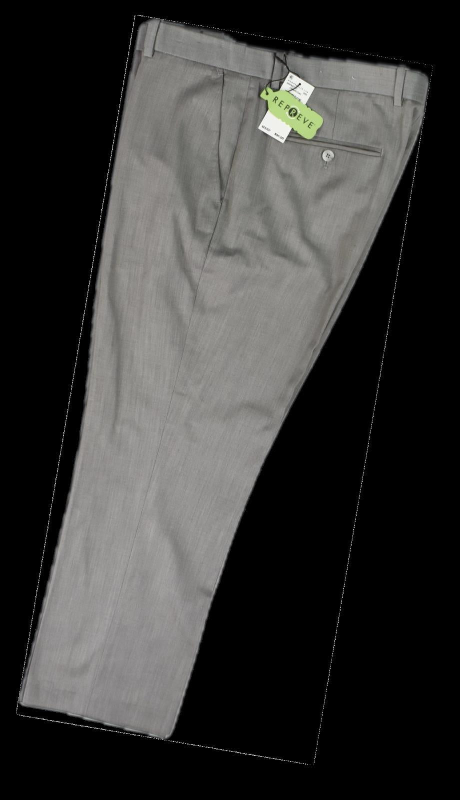 Perry Ellis Mens Gray Micro Harringbone Slim Pants 34 X 32 $95