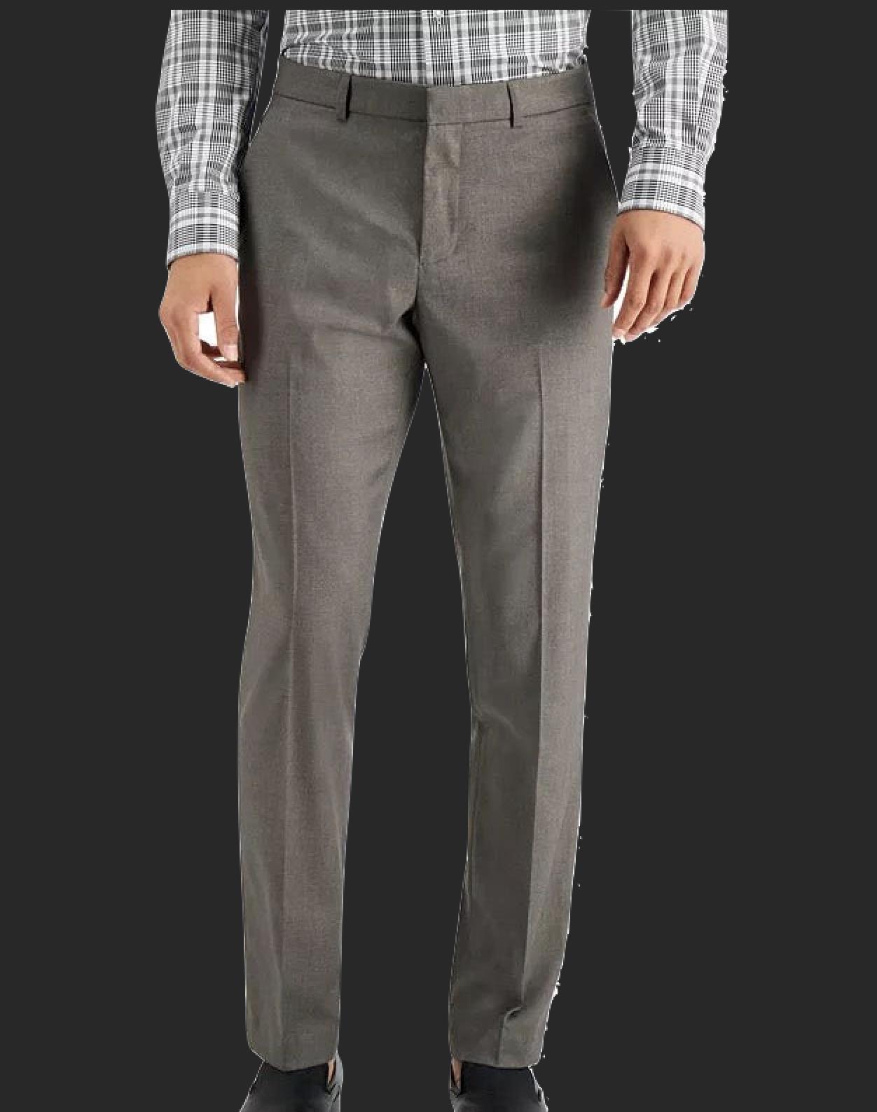 Perry Ellis Portfolio Mens Major Brown Solid Slim Pants 36 X 32 $95 5PFB0046