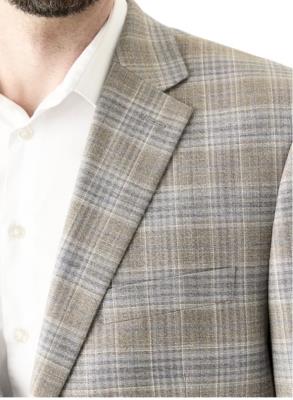 Michael Kors Classic Fit Gray Blue Plaid Jacket Sport Coat 46 R NEW