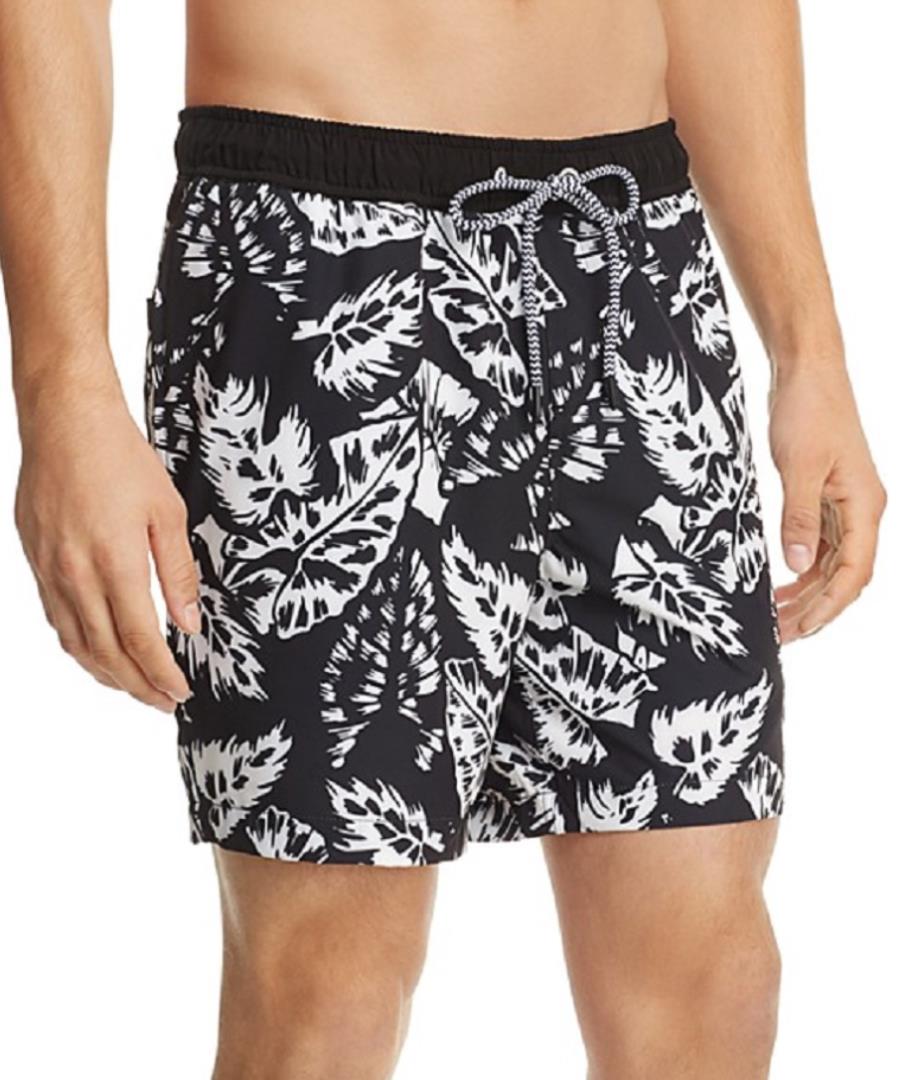 Michael Bastian Men's Tropical Leaf Print Swim Trunks Shorts M New $98 BLM4-27