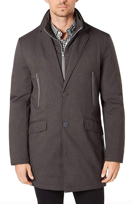 Tommy Hilfiger Mens Gray Modern-Fit Robert Raincoat Size 40 R New $395