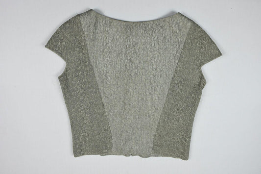 Yves Saint Laurent Women's Silk Blend Gray Sleeveless Zip Back Blouse 40 New