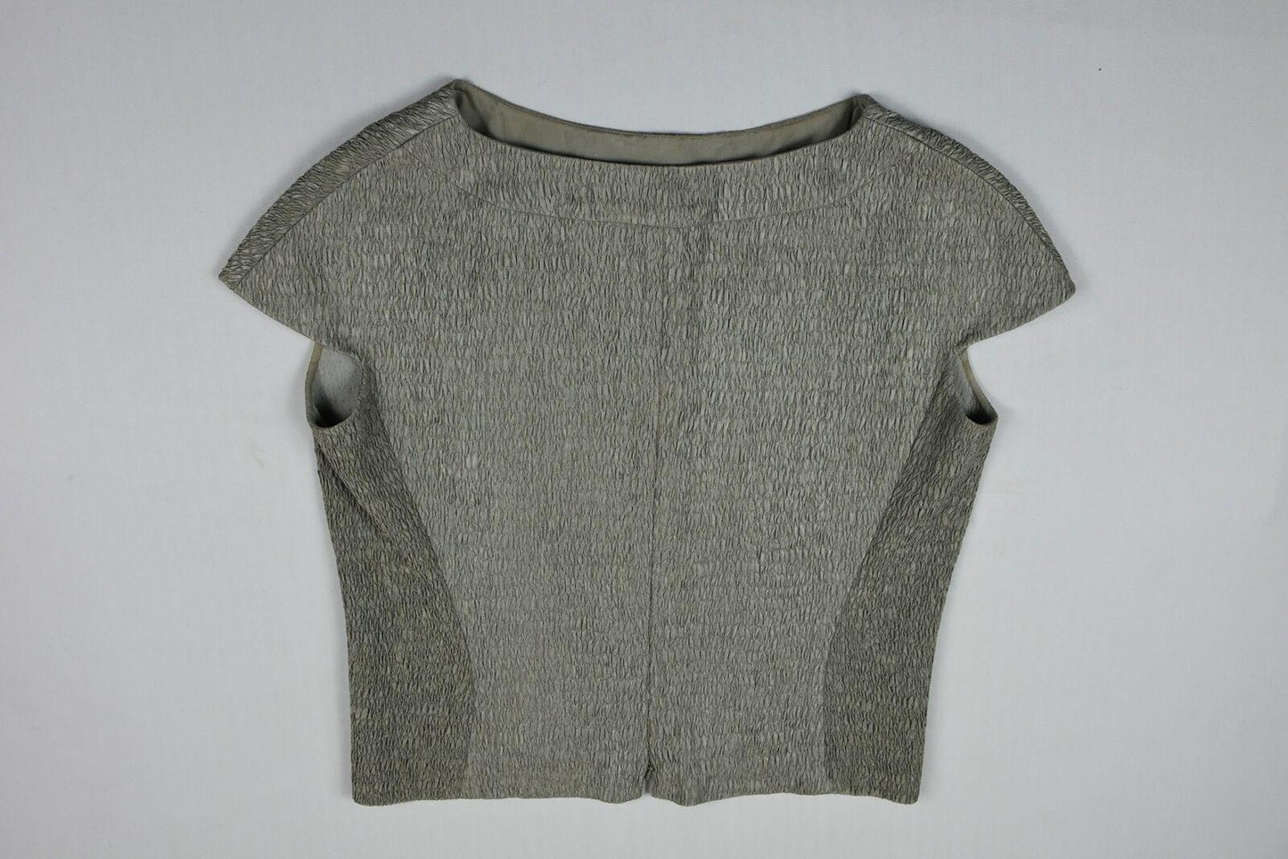 Yves Saint Laurent Women's Silk Blend Gray Sleeveless Zip Back Blouse 40 New