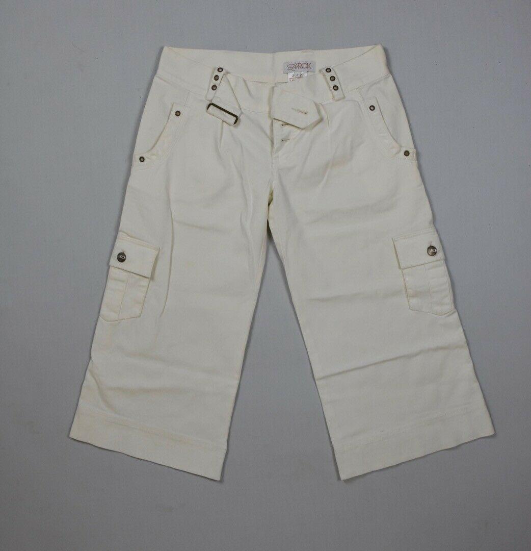 LaRoc La Roc Women's White Cropped Button Fly Jeans Size 4