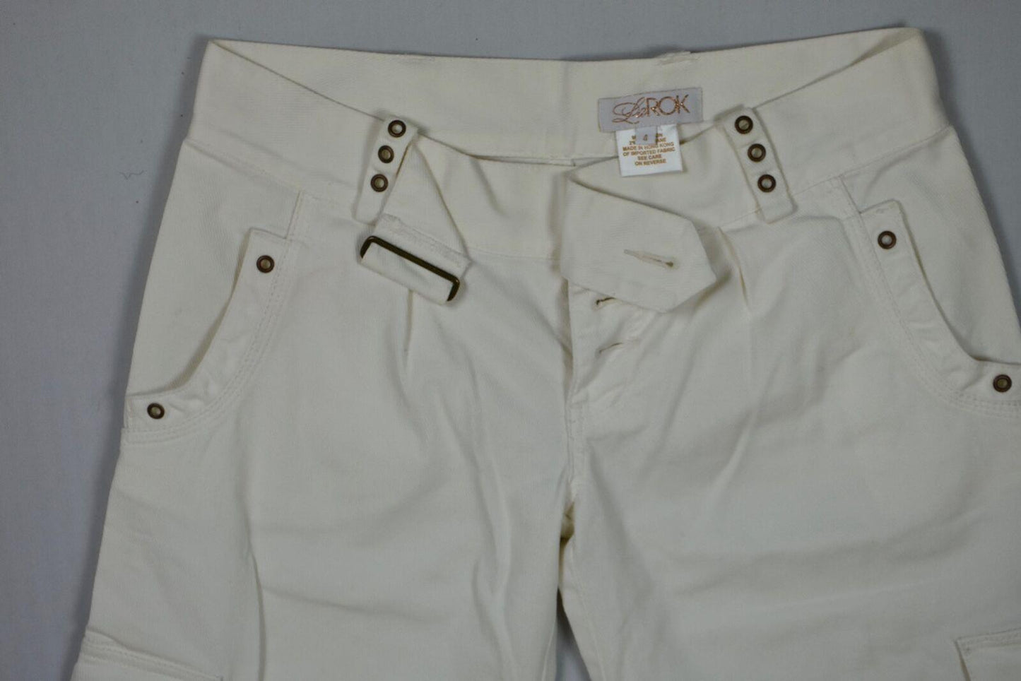 LaRoc La Roc Women's White Cropped Button Fly Jeans Size 4