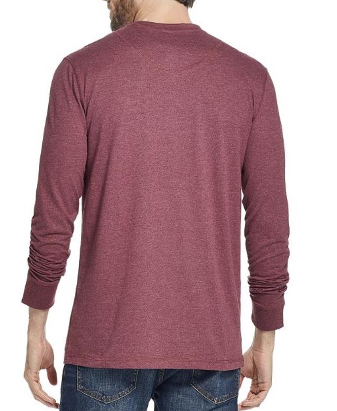 Weatherproof Vintage Men's Cabernet Heather Henley Sweater XXL New $44 MACY1-2