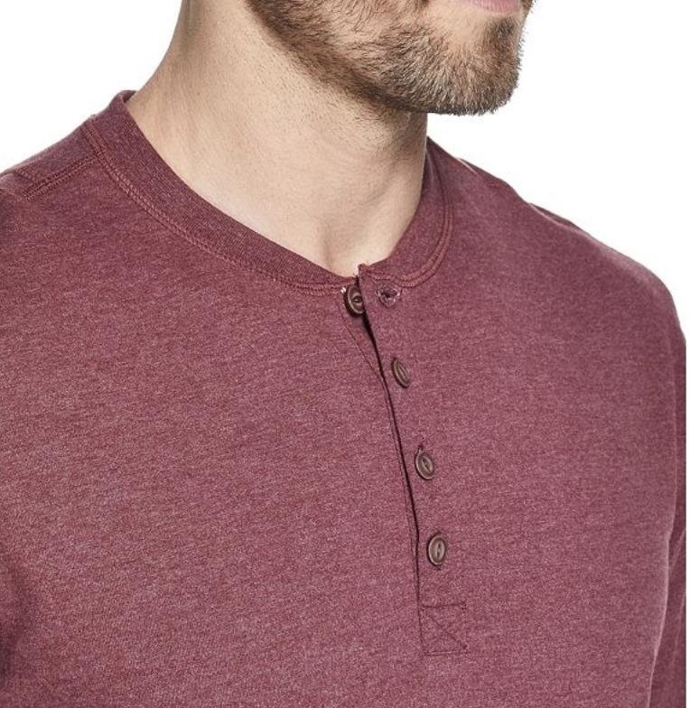 Weatherproof Vintage Men's Cabernet Heather Henley Sweater XXL New $44 MACY1-2