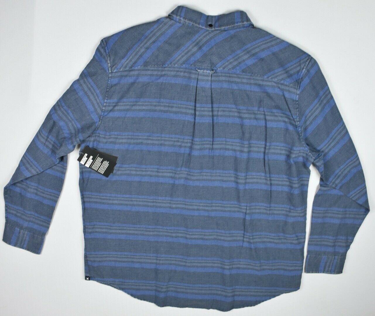 Hurley Men's Darian Long Sleeve Blue Shirt Size XXL New $55 MACY2-18