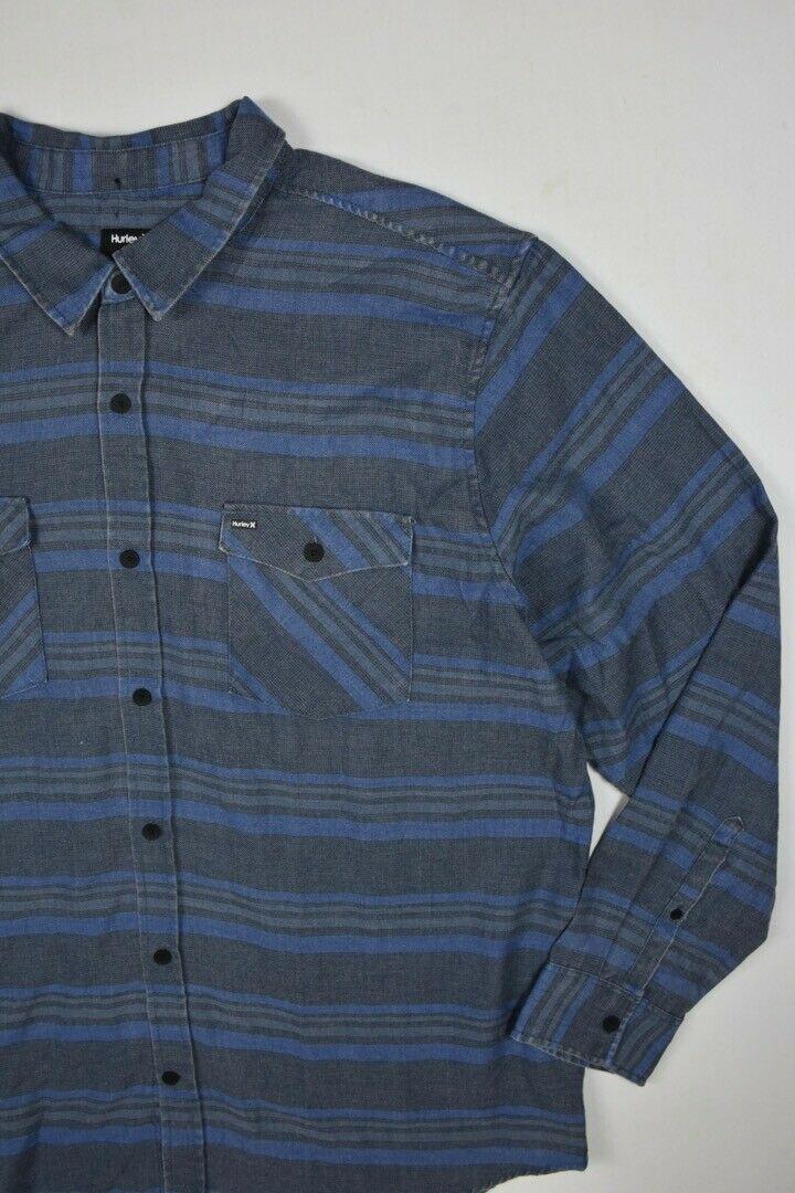 Hurley Men's Darian Long Sleeve Blue Shirt Size XXL New $55 MACY2-18