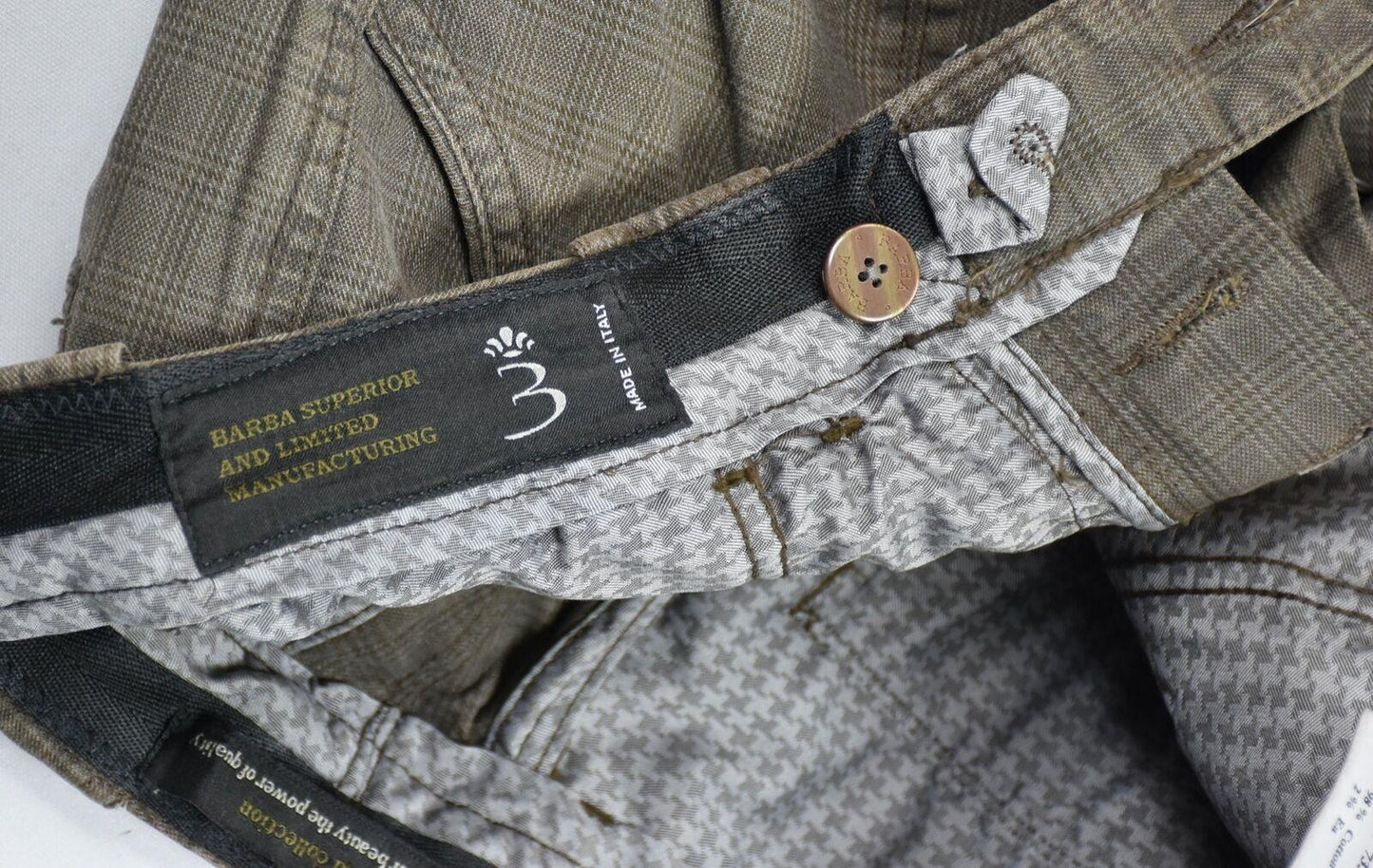 Barba Napoli Men's Limited Edition Glen Plaid Pants Size 31/46 New $300